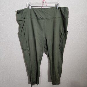 Torrid Active Leggings With Side Pockets Dots Plus Size 5 Olive Green
